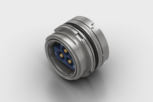 LMV AC/DC Power 3-pin Fixed Panel Mounted Round Flange Connector