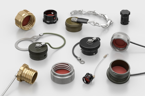 Weald Electronics circular, metalic protective caps and dust covers for MIL-DTL-38999, MIL-DTL-26482 and MIL-C-5015, and AS/8STA motorsport connectors