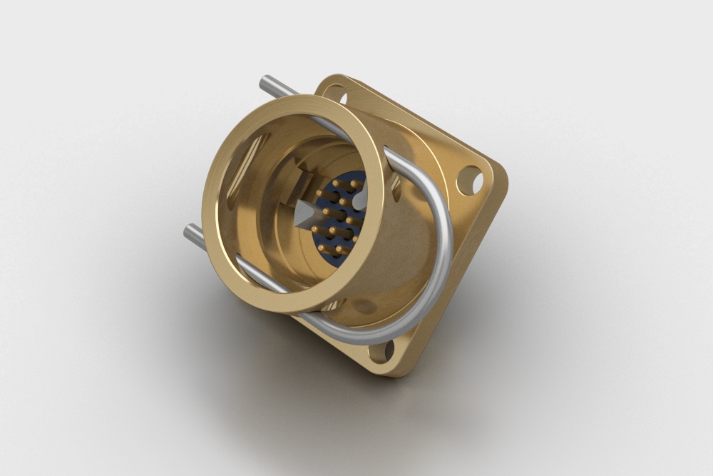 Image of LMG Heavy Duty Connector, Fixed Square Flange Panel Mounted, for mining, geophisical and marine applications